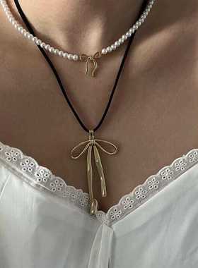 时尚项链ins风蝴蝶结新款甜美