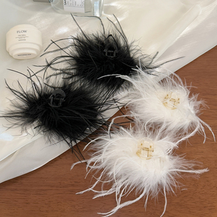 秋冬羽毛刘海夹7厘米发夹夹子小抓夹碎发夹公主头发夹