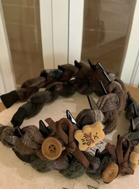 网红新款小熊蝴蝶结发箍高颅顶齿梳防滑头箍韩系甜美复古发卡头饰