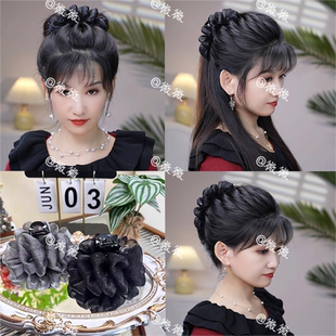 新款 2024泡泡纱云朵洒金欧根纱高级感盘发鲨鱼夹