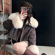 轻奢高级狐狸毛牛仔皮草外套2025新款 派克鹅绒服女冬高腰短款 大衣