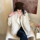 两件套狐狸毛马甲皮草外套女冬短款 2025新款 双面羊绒毛呢大衣三穿