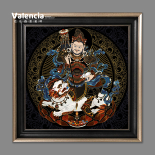 手绘菩萨瓷板画普贤观音佛像中式客厅玄关装饰画挂画艺术瓷砖版画