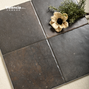 黑色民宿小方砖酒楼复古地砖200x200卫生间阳台别墅庭院仿古瓷砖