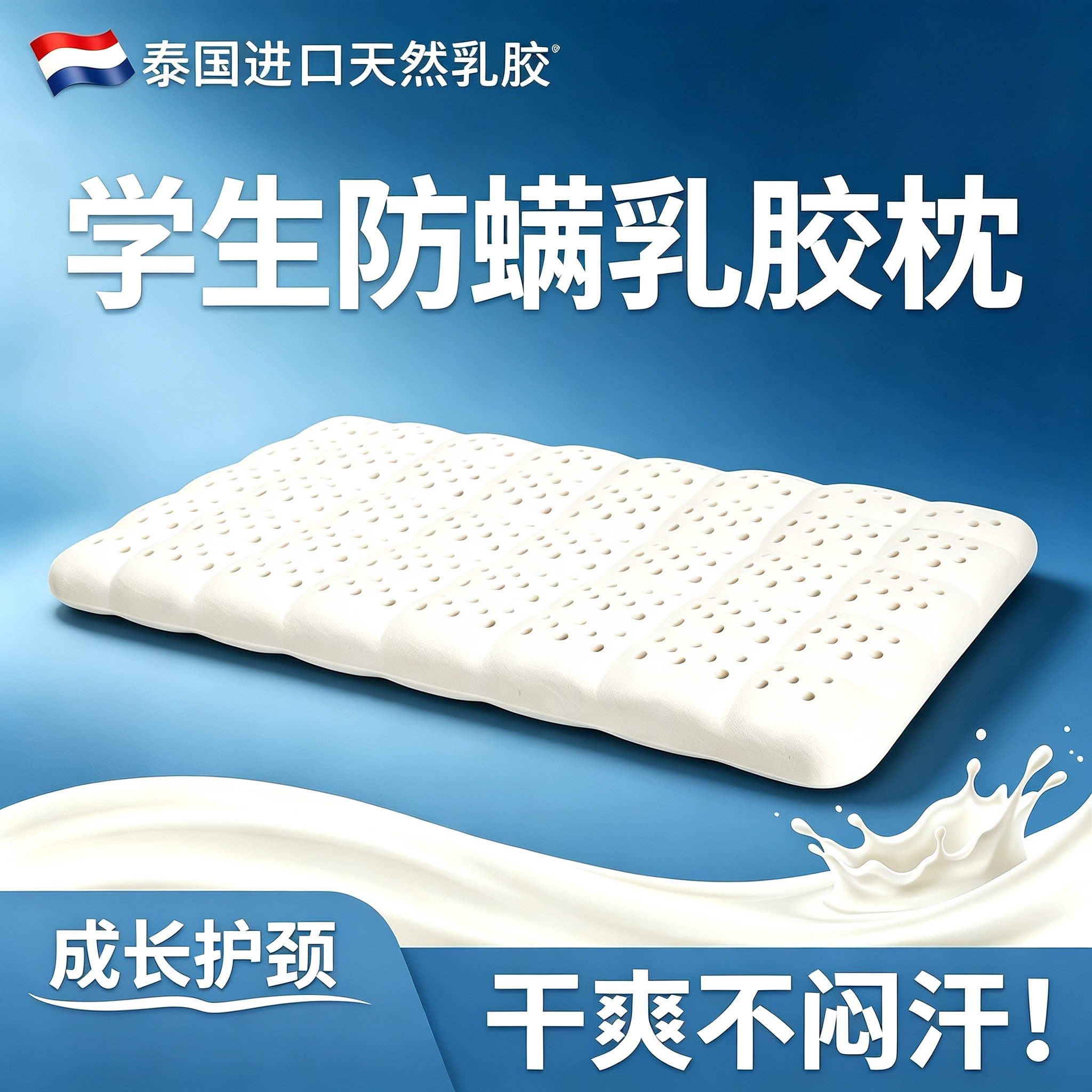 儿童天然乳胶护颈睡眠枕头图片