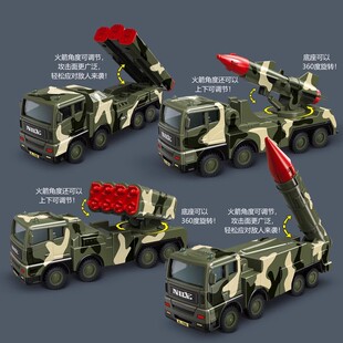 妮乐小队长仿真惯性军事车导弹车东风儿童玩具车模型小汽车小玩具