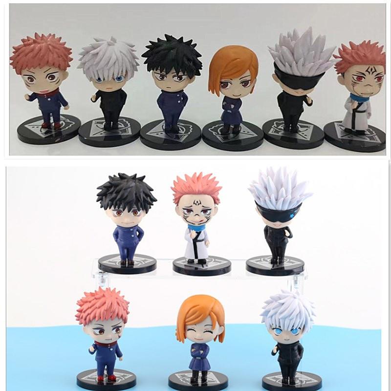 跨境咒术回战手办6款 虎杖悠仁伏黑惠 野蔷薇 五条悟公仔摆件车载