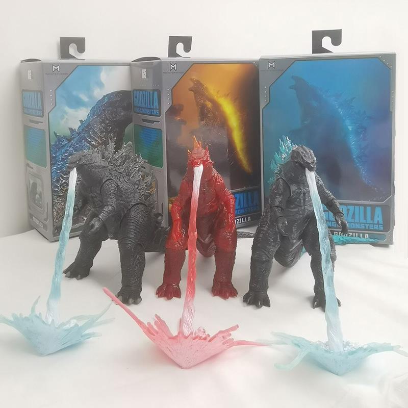 哥斯拉大战金刚可动手办模型SHM怪兽核能红莲NECA电影7寸盒装玩具