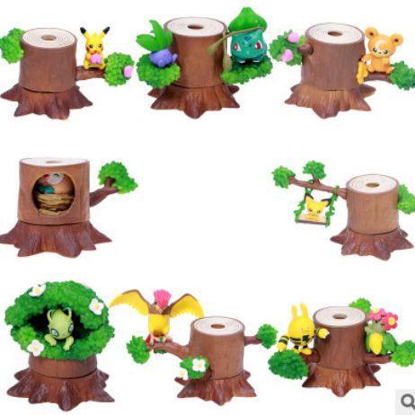 小精灵口袋妖怪叠叠乐树桩森林篇手办公仔玩具模型桌面装饰摆件