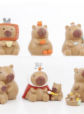 卡皮巴拉 日常生活 capybara 小憨豆 玩具模型摆件 盲盒扭蛋公仔