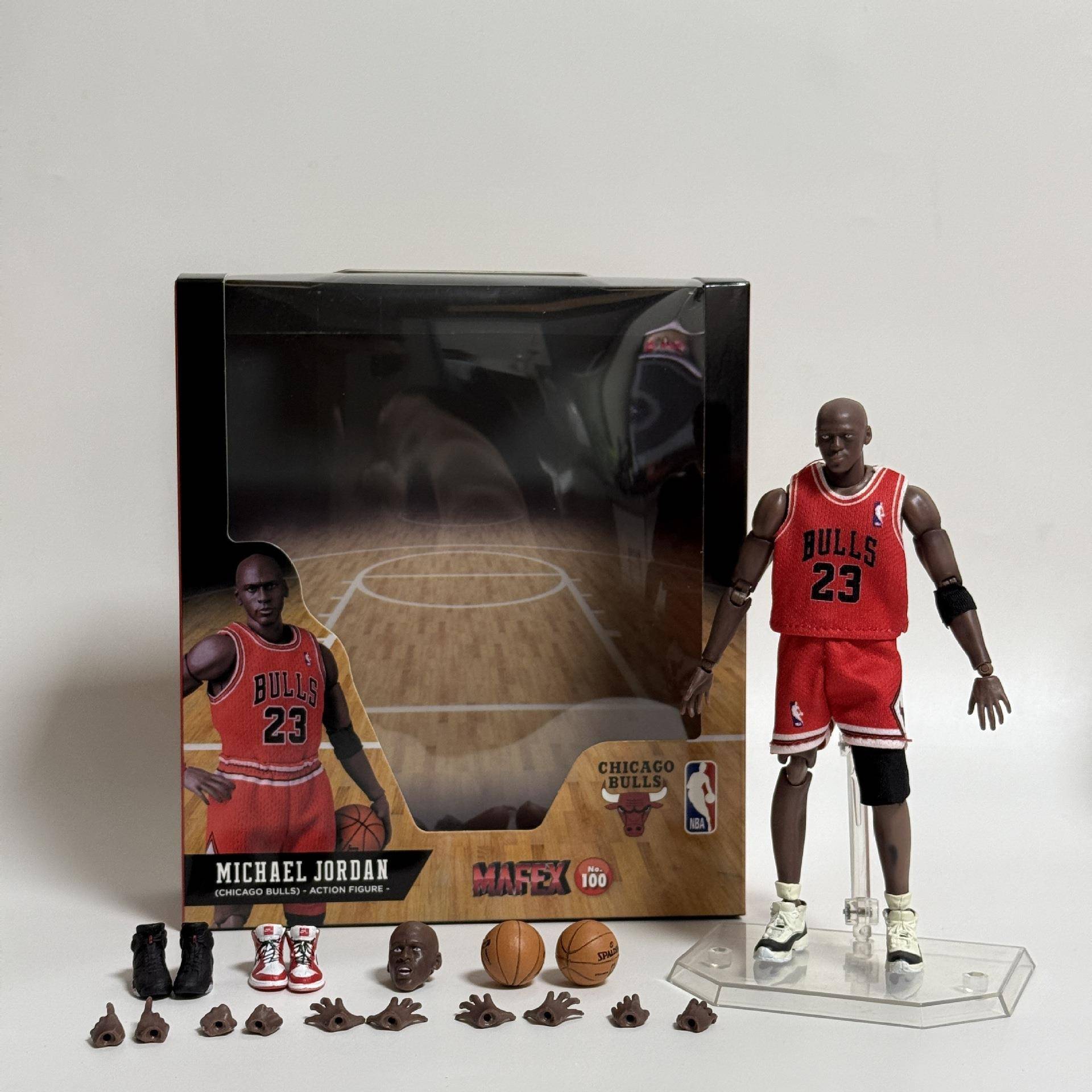 NBA篮球明星1/12真衣服23号MAF100乔丹可动人偶手办模型摆件