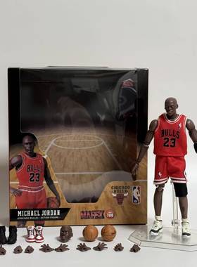NBA篮球明星1/12真衣服23号MAF100乔丹可动人偶手办模型摆件