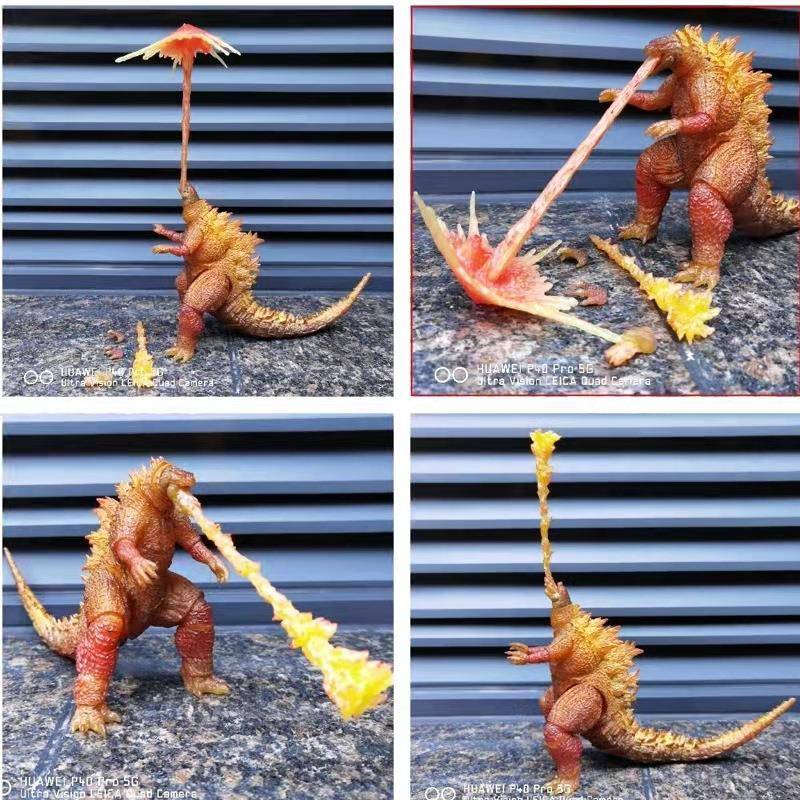 SHM红莲哥斯拉哥吉拉大战金刚 怪兽之王核能喷射可动手办模型盒装