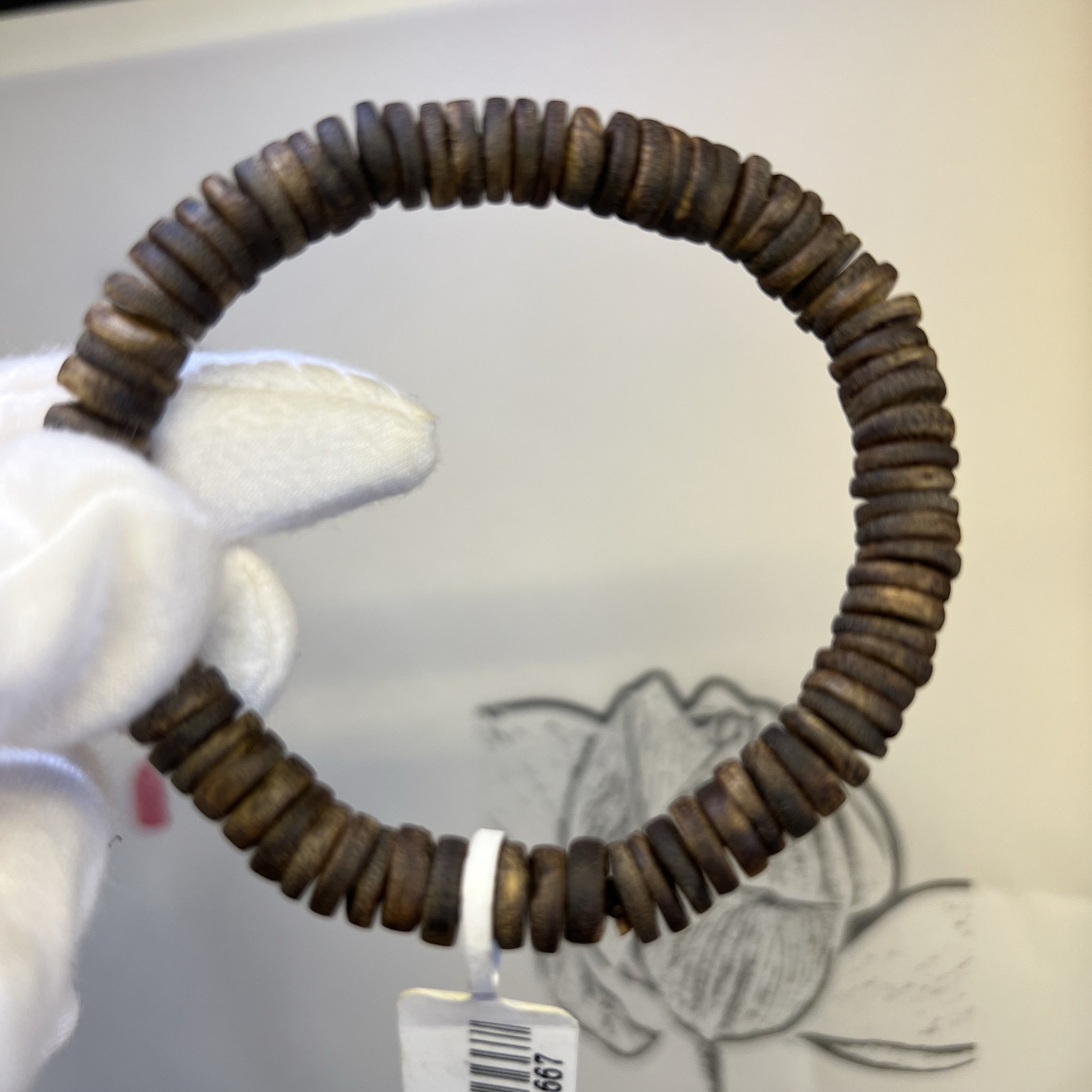 绿棋楠0.8片片珠钱串子手串沉香手串简约天然沉香手串