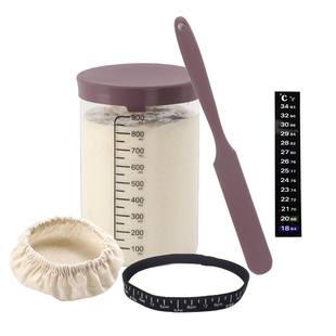 鲁邦种波兰种带刻度耐高温玻璃密封罐酵种培养皿天然酵母发酵罐