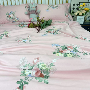 2025新款床上四件套纯棉全棉小清新牡丹花宿舍三件套被套床单纯棉