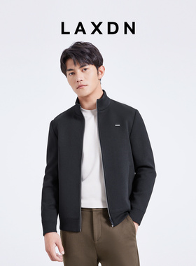 LA莱克斯顿立领夹克男2024年秋季新款百搭修身针织茄克毛呢外套