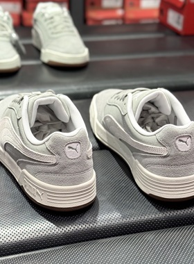 彪马PUMA男子复古低帮轻便皮面翻毛皮灰色百搭运动休闲板鞋403145