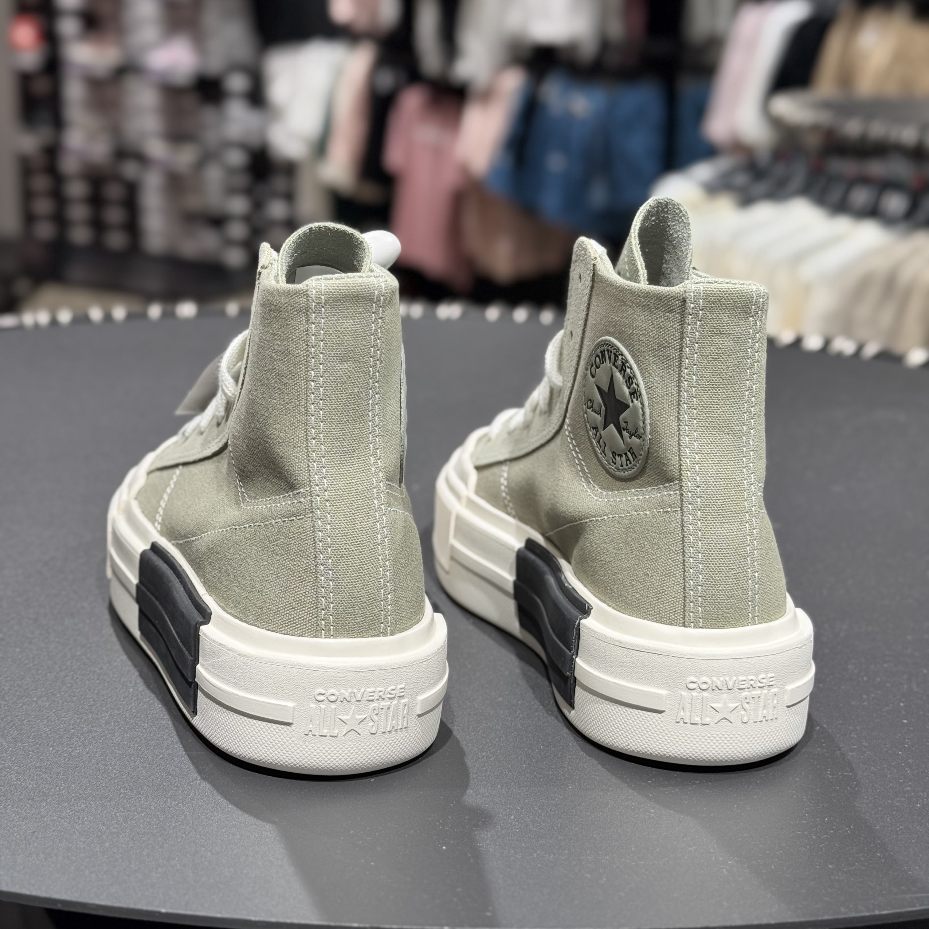 匡威Converse新款男女情侣军绿超轻高帮厚底增高帆布板鞋A05493C