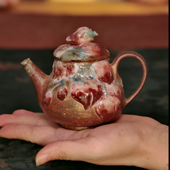 禾木老师 170ml 桃子茶壶259号 柴烧茶壶