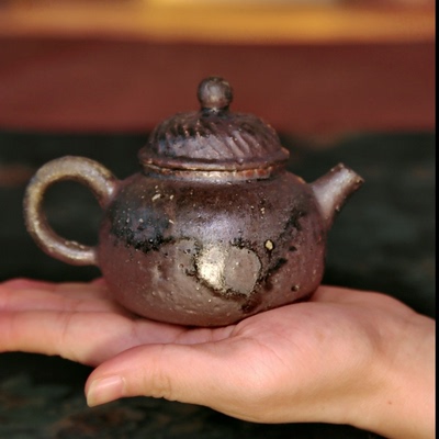 （开盖烧）140ml旋风茶壶特273号 原矿（底部小粘连） 林峰柴烧