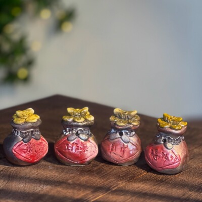 林峰老师 多只选（可以找主播挑选）手工钱袋子 可点线香 高度8cm