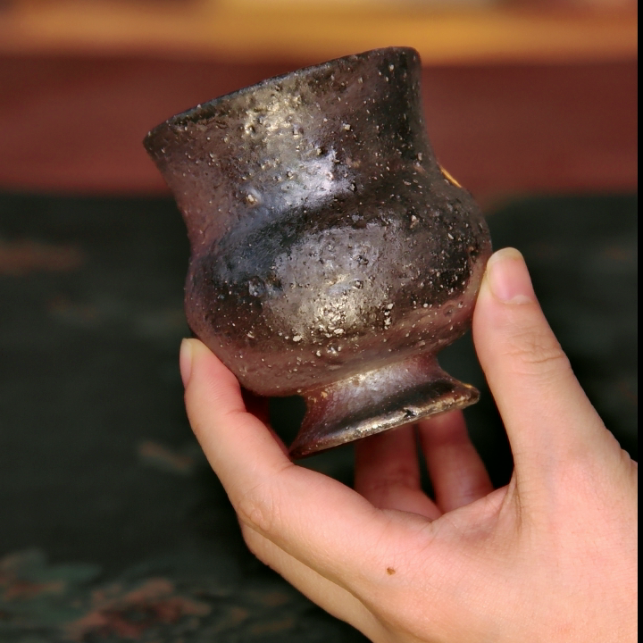 140ml葫芦高脚杯177号 林峰老师柴烧 茶杯子