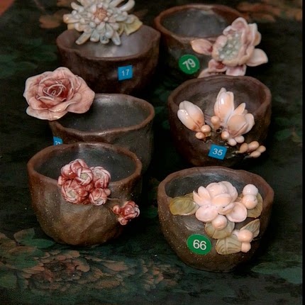 周华彬老师 多只选 手捏雕刻花果杯80~90ml 茶杯子