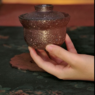 林峰老师柴烧 130ml 盖碗 炖蛊盖碗 116号