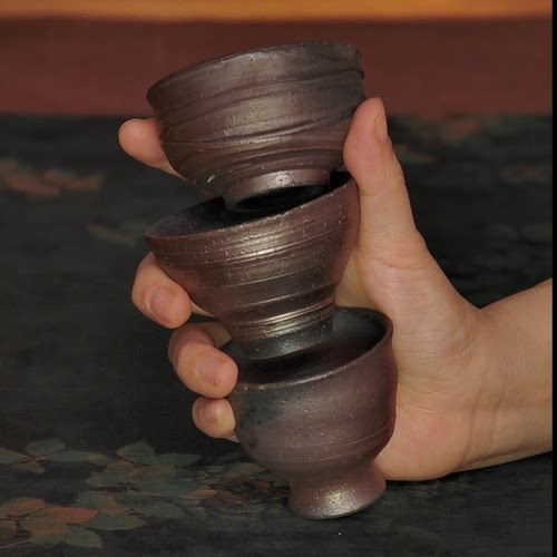 30~50ml墨彩小单杯 多只选~ 林峰老师柴烧杯 茶杯子