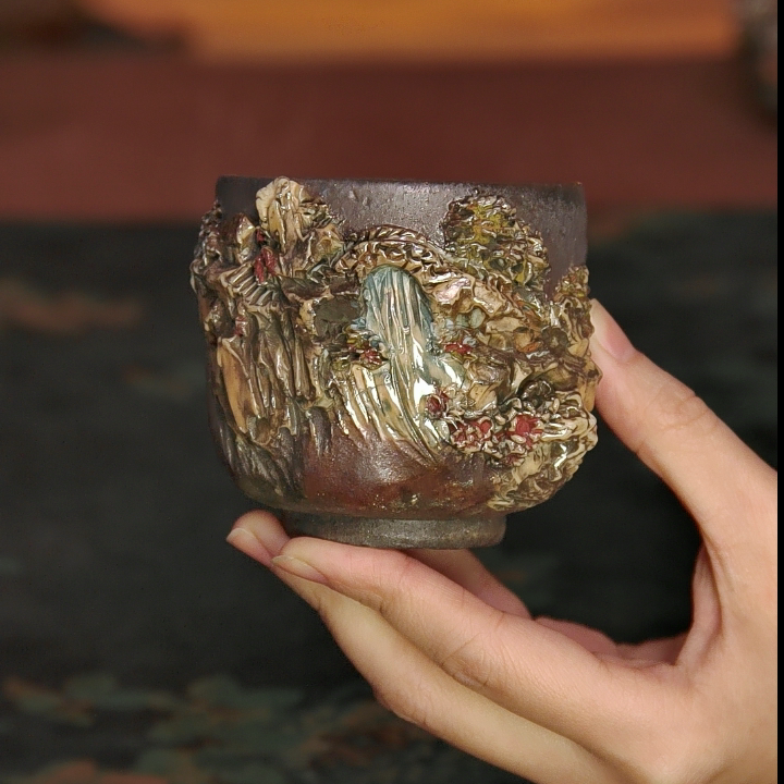 刘荣富老师 15号人间仙境山水杯 柴烧杯,餐饮具,茶杯,淘宝优惠券,粉丝福利购,淘宝优惠卷