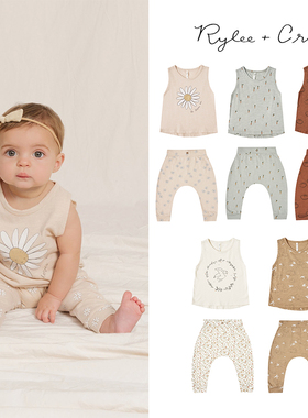 折扣款不退 美国Rylee Cru SS21男童女童纯棉无袖T恤休闲长裤