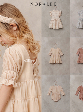 折扣款 现货美国Noralee 女童长袖丝绒连衣裙A字裙包屁衣