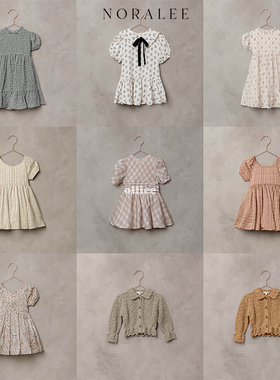 折扣款 现货美国 Noralee 女童长袖丝绒连衣裙A字裙礼服