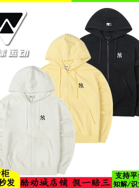 国内现货MLB男女25年新款NY小标刺绣连帽运动夹克外套3ATRB0151