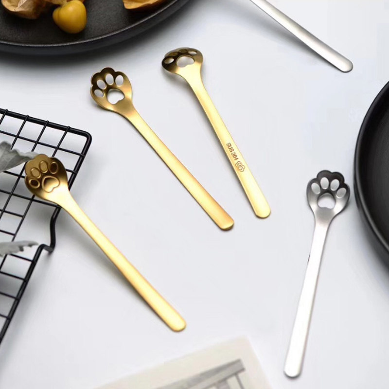 猫爪勺创意304不锈钢卡通镂空咖啡勺甜品勺雪糕搅拌勺不锈钢餐具,厨房/烹饪用具,汤勺,淘宝优惠券,粉丝福利购,淘宝优惠卷