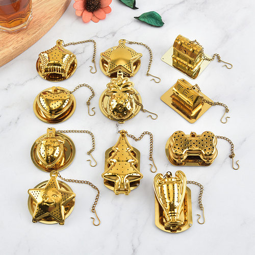 不锈钢茶漏办公室茶叶滤茶器可挂式泡茶器星星形过滤器隔茶过滤网