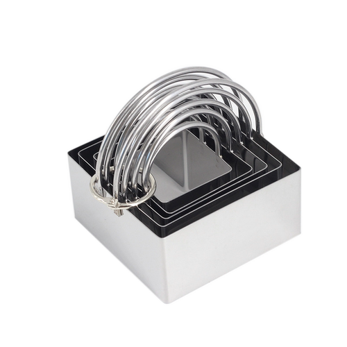 五件套不锈钢饼干模具方形饼干切割器曲奇切饼器多用途烘焙小工具