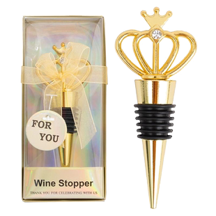 锌合金欧式婚庆用品回礼小礼品红酒塞子酒瓶塞金属皇冠红酒塞礼品
