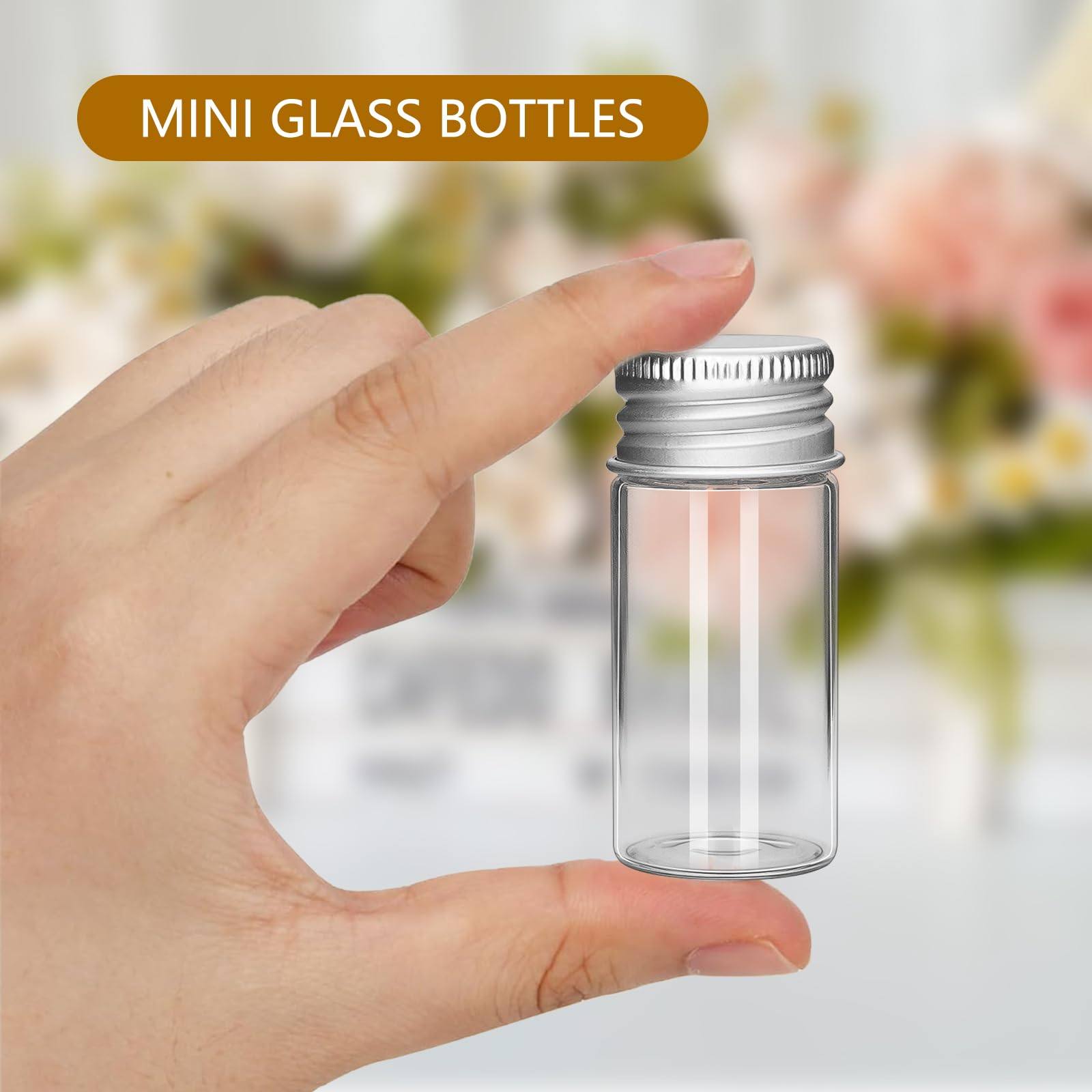 迷你10ml螺口银铝盖玻璃管制瓶糖果瓶漂流许愿瓶子密封瓶分装瓶