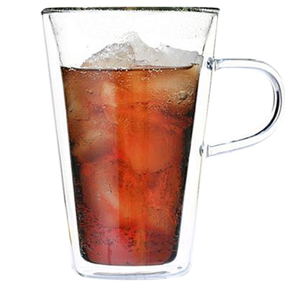 带把手高硼硅果汁双层玻璃杯