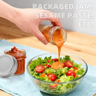 透明密封食品罐玻璃酱菜瓶沙拉果酱罐头瓶蛋糕杯鱼子酱瓶带盖储物