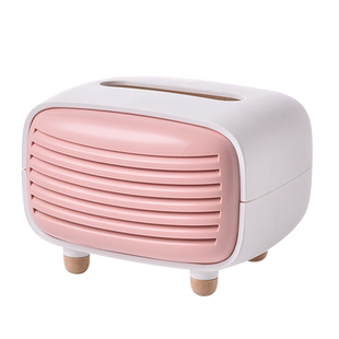 收音机纸巾盒家用客厅竹炭纸巾盒抽纸盒北欧面纸餐巾纸桌面收纳盒