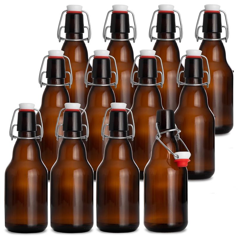 玻璃瓶酒瓶密封卡扣啤酒瓶棕色