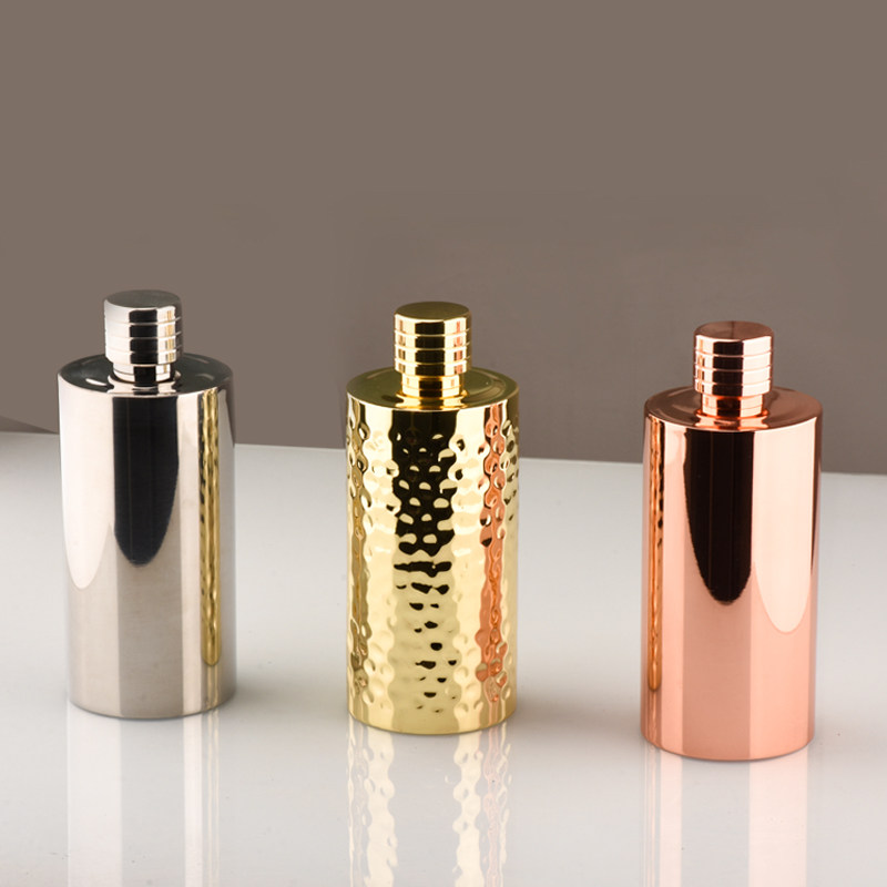 男士随身加厚304不锈钢酒壶1斤2斤装圆柱水壶 90丝厚度酒壶