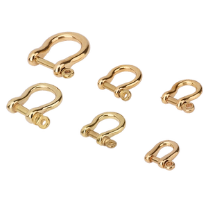 黄铜马蹄扣手工diy钥匙扣财布扣插销D环钥匙环皮具箱包五金配件
