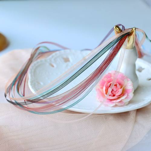 3mm迷你多色雪纱透纱蝴蝶结系带