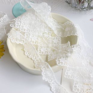 外单好质量精细棉线网纱刺绣蕾丝边 材料 花边辅料DIY少女洋装 服装