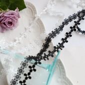 服装 好品质黑白色樱花水溶蕾丝花边宽1.5CM 米 花边辅料 1.8元