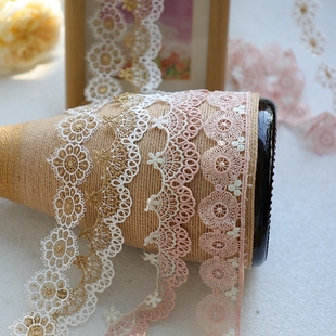 高档花边辅料台产金线水溶波斯菊蔷薇蕾丝洋装 旗袍礼服制衣材料